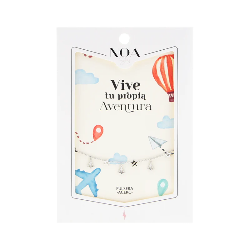 Pulsera de acero plateado - Vive tu propia aventura