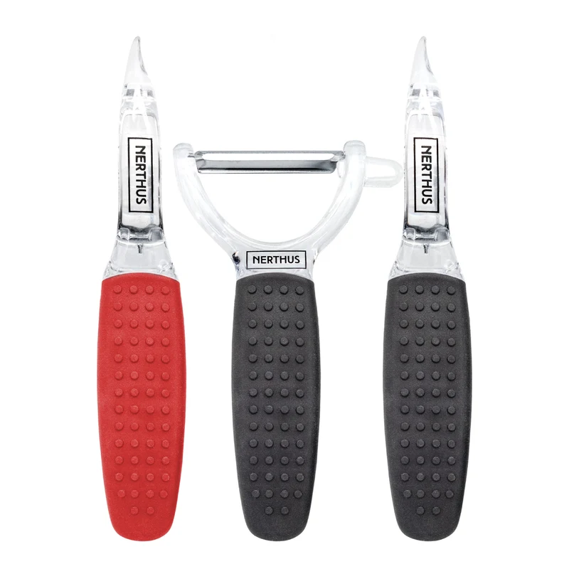 Set de peladores de acero inoxidable con mango ergonómico