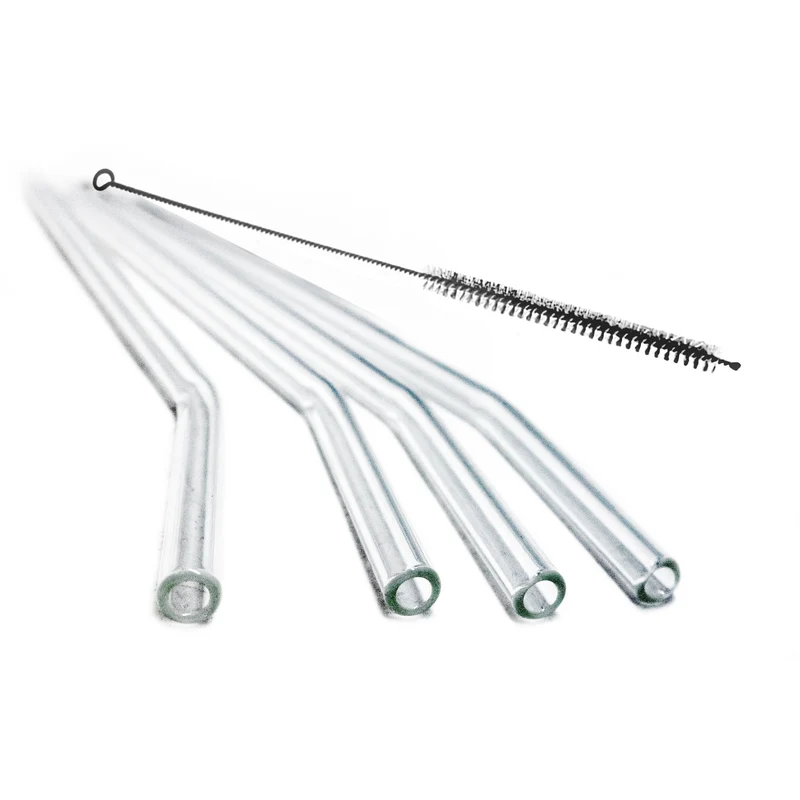 Pajitas de Cristal Reutilizables con Cepillo de Limpieza