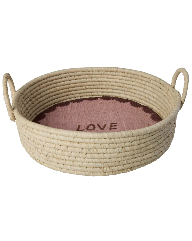 Rund Raffia Brødkurv - Natur