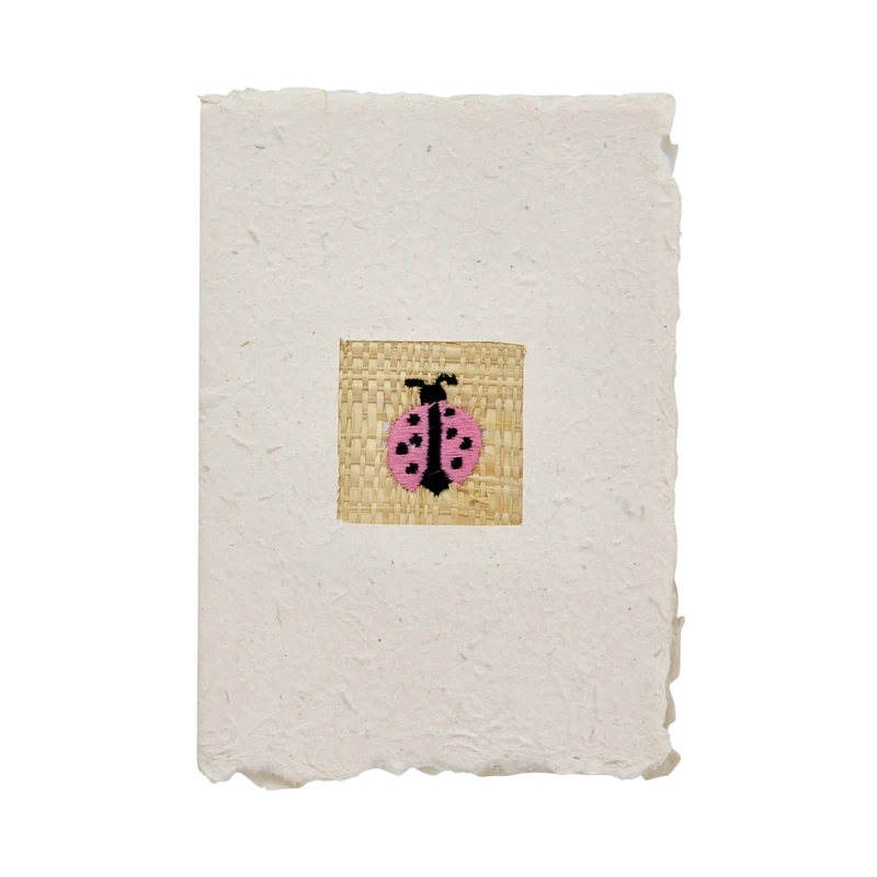 A5 Papir Kort med Kuvert - Pink - Ladybug