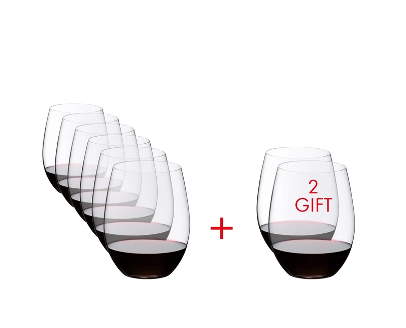 Set de 6 Vasos Riedel "O" Cabernet + 2 piezas de Regalo