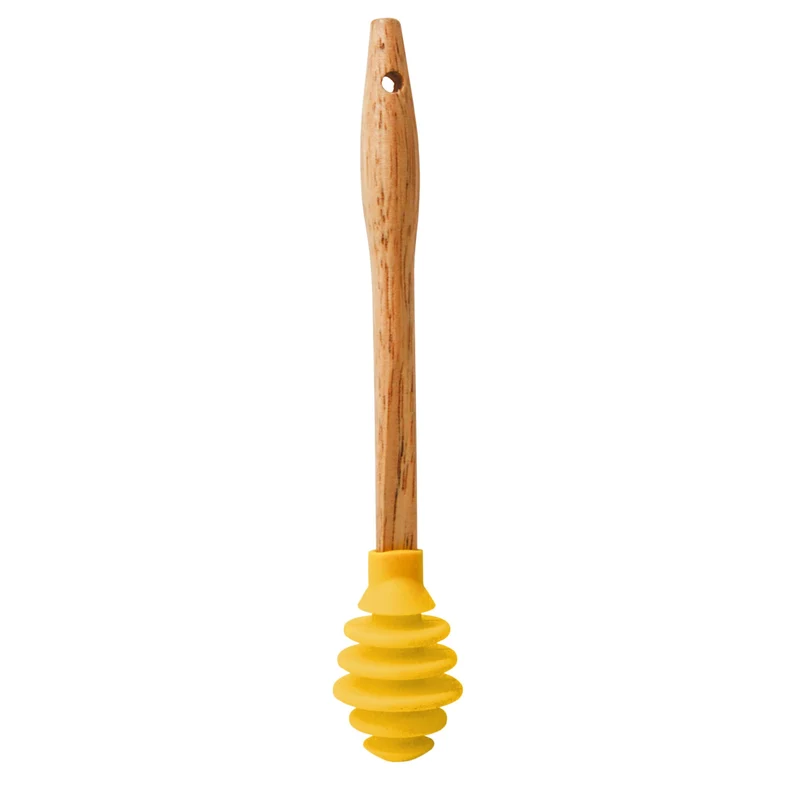 Cuchara para miel de silicona con mango de madera