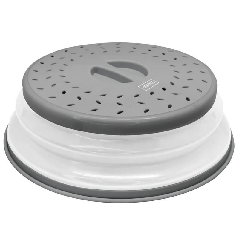 Tapa plegable para microondas con cesta de drenaje