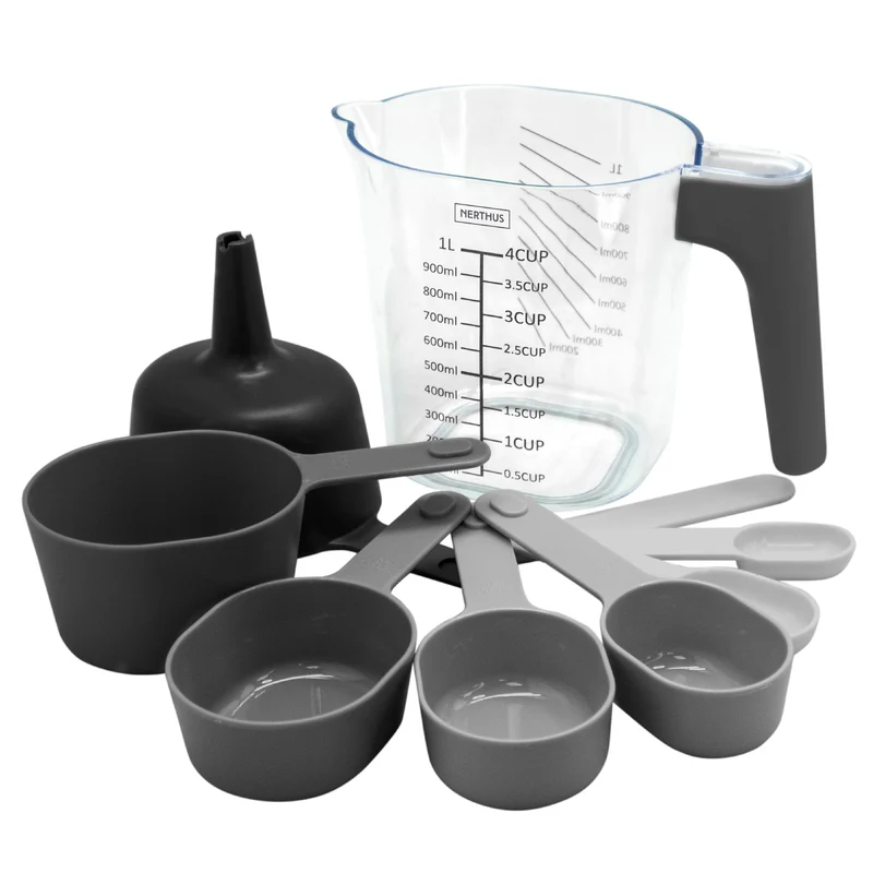 Set de cucharas medidoras y jarra medidora de 1 litro