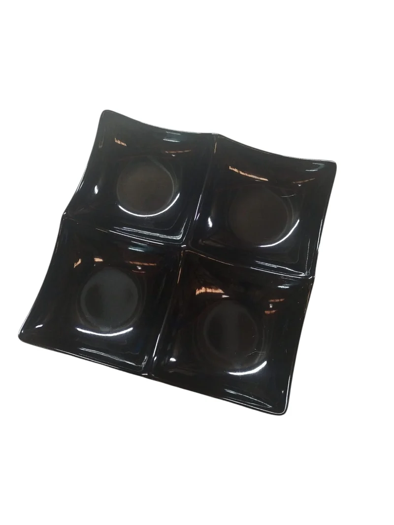 Plato cuadrado Negro secciones 7" Negro Trv
