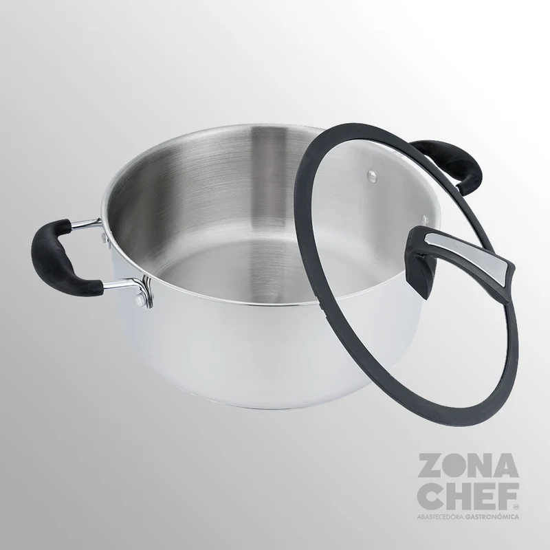 Budinera 34 cm Acero inoxidable c/tapa de cristal