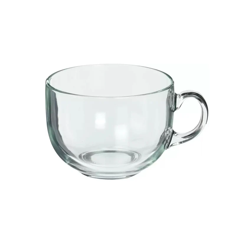Taza de Vidrio Grande 500 Ml Set con 2 piezas