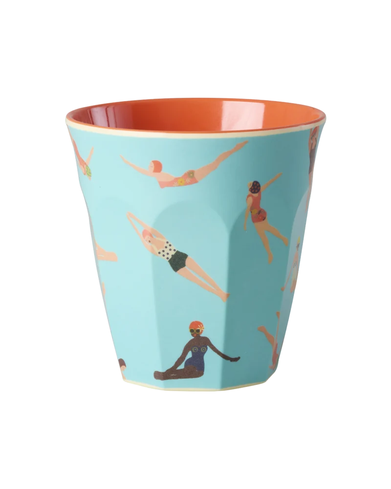 Mellem Kop - Blå - Retro Swimster Print