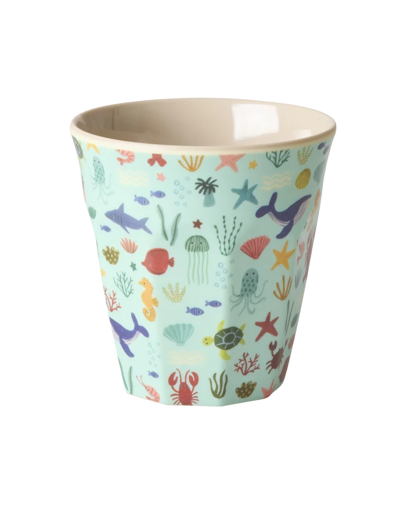 Mellem Børnekop - Blå - Ocean Print