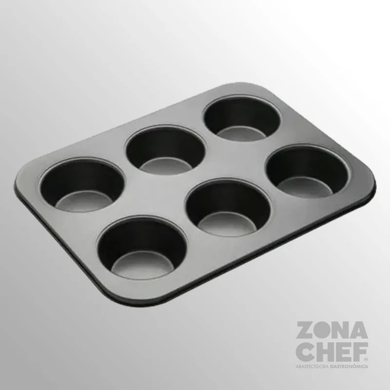 Molde p/Muffin 6 Acero Carbono