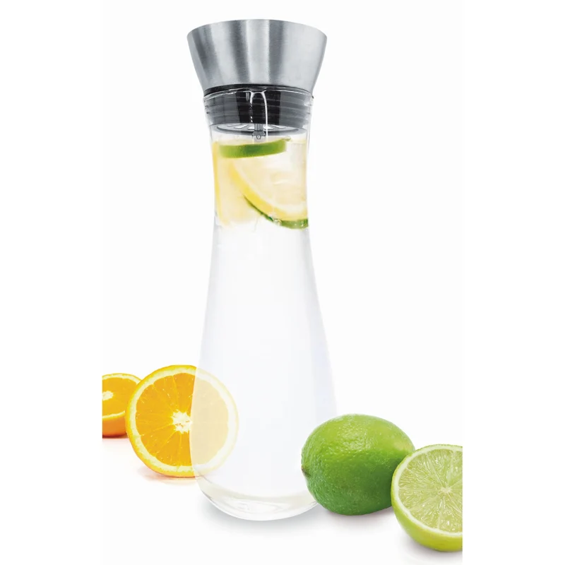 Jarra Cristal 1L con Tapa Acero Antigoteo
