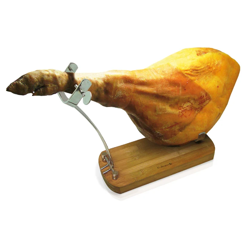 Jamonero Plegable de Bambú con Base Antideslizante