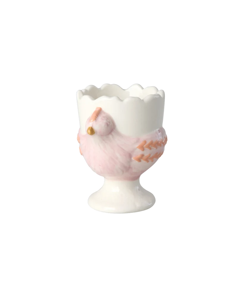 Høne Keramik Æggebæger - Pink