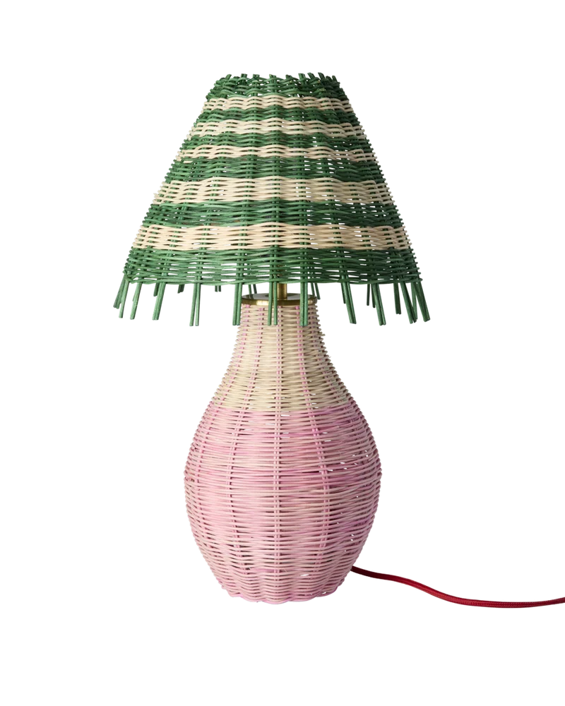 Høj Natur Rattan Bordlampe - Pink