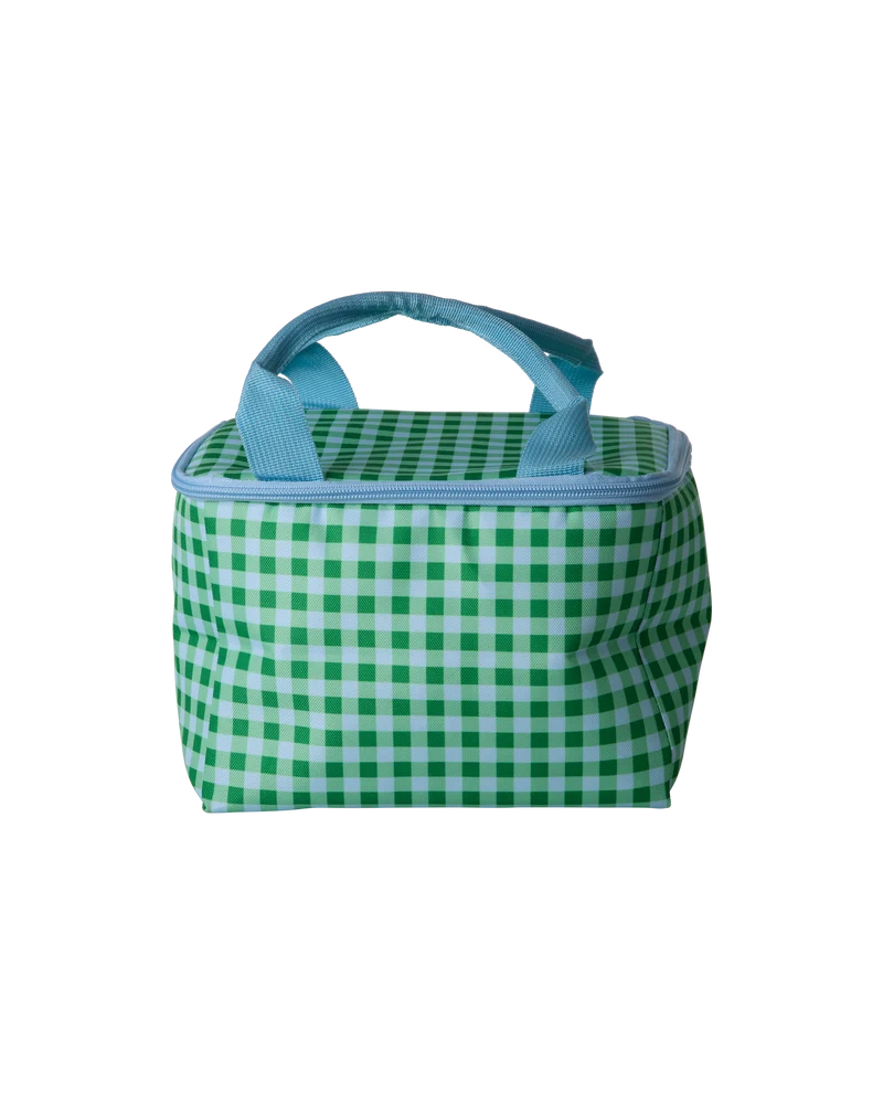 Lille Stof Køletaske - Grøn - Blue and Green Checkers Print