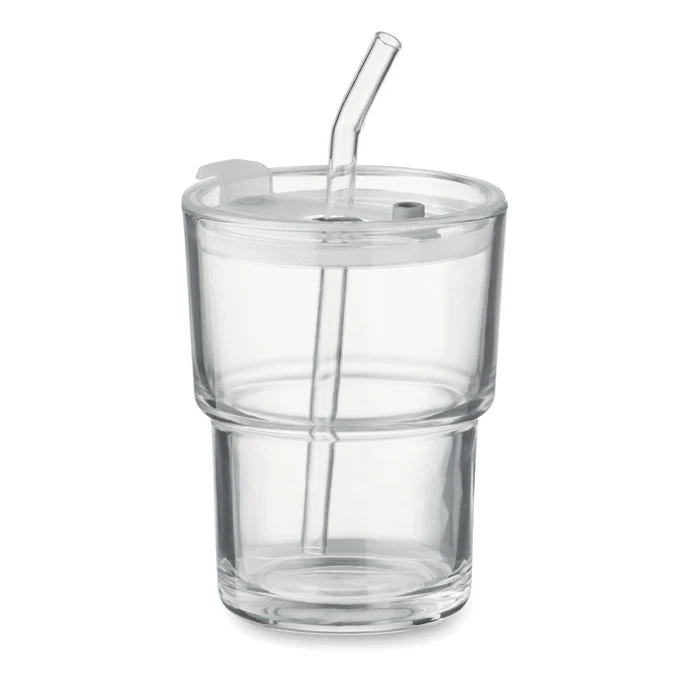 Vaso Sostenible de Cristal con Pajita Sip