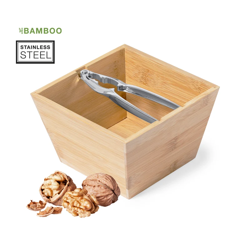 Set de Cascanueces Ecológico de Acero Inoxidable y Bambú 4L