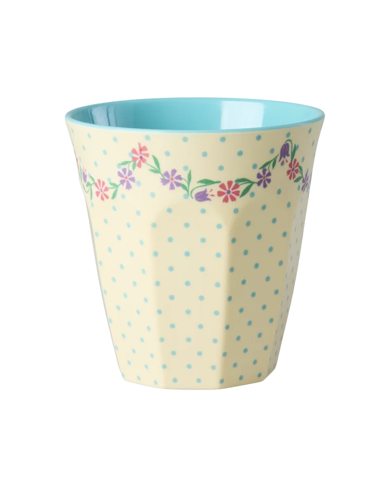 Mellem Kop - Creme - Dots and Flowers Print