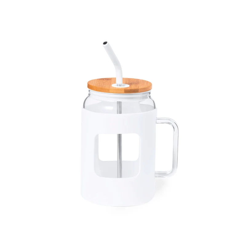 Tarro Sostenible de Cristal con Pajita Inox Jacin 1,6 L