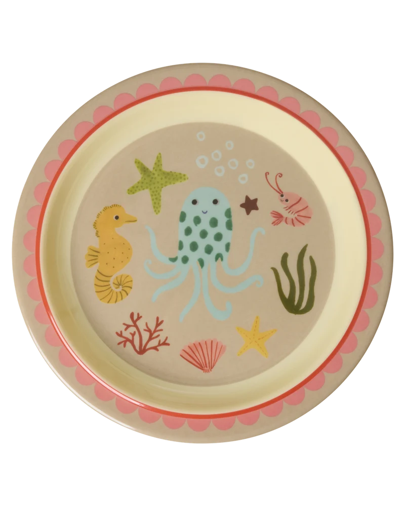 Børnetallerken - Koral - Ocean Print
