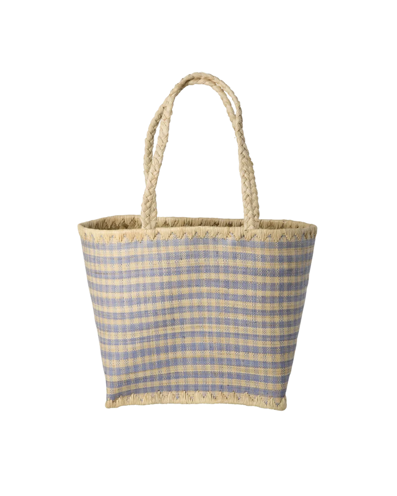 Lille Raffia Taske - Blå