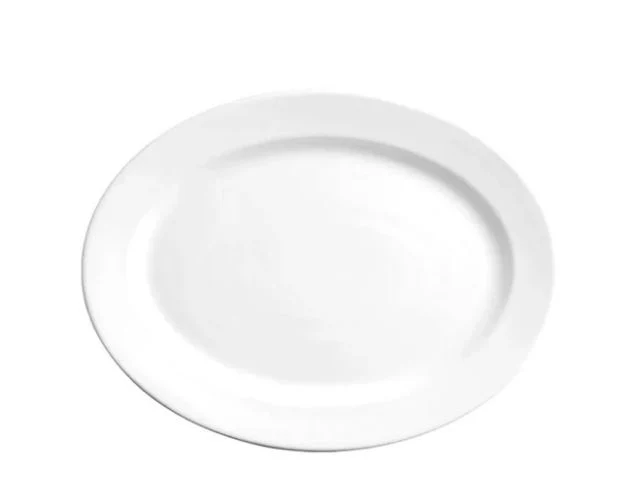 Loza Anfora Blanco Plato de 38 cm Polar Ovalado