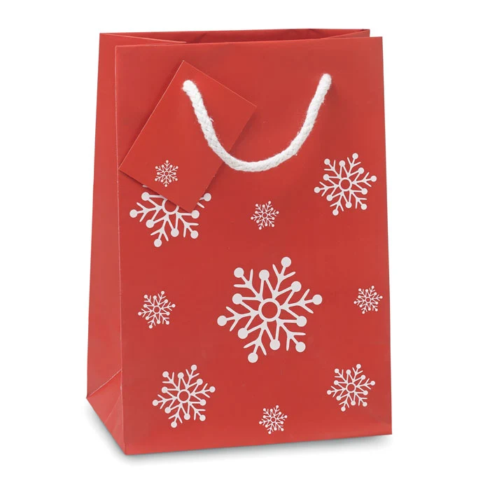 Bolsa de Regalo Sostenible con Estampado Navideño Small