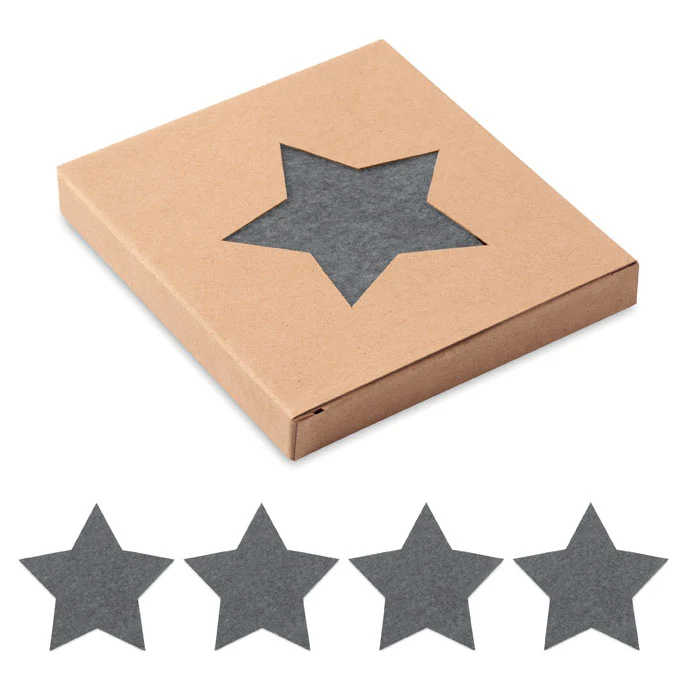 Juego de 4 Posavasos Sostenibles de Fieltro rPET en Forma de Starguard