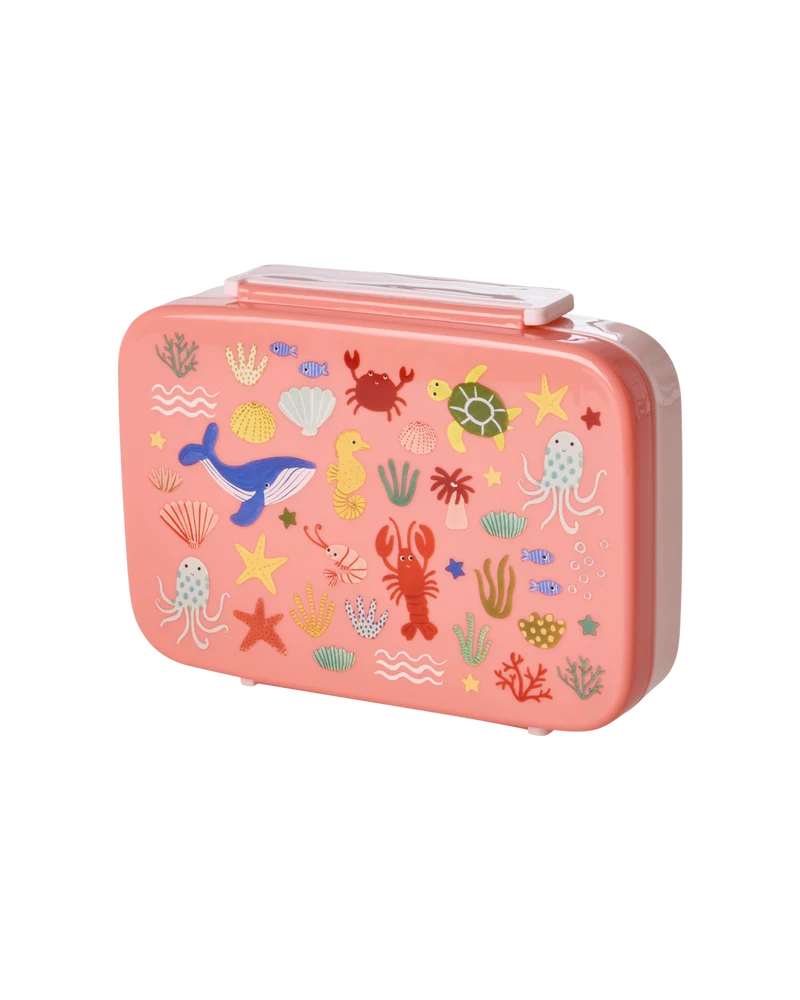 Plastik Madkasse - Koral - Ocean Print