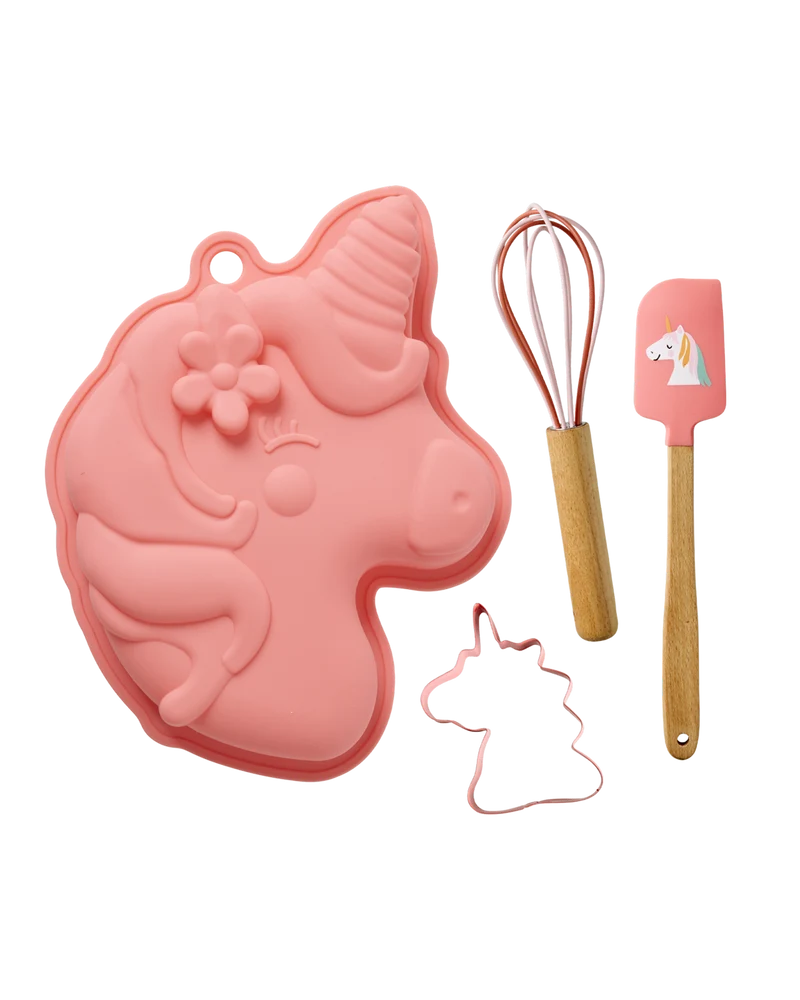 Silikone Bageform - Koral - Unicorn Love Theme - Sæt af 4 stk.