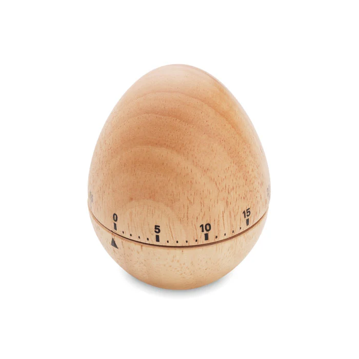 Reloj Temporizador Sostenible de Madera de Pino en Forma de Huevo Muna