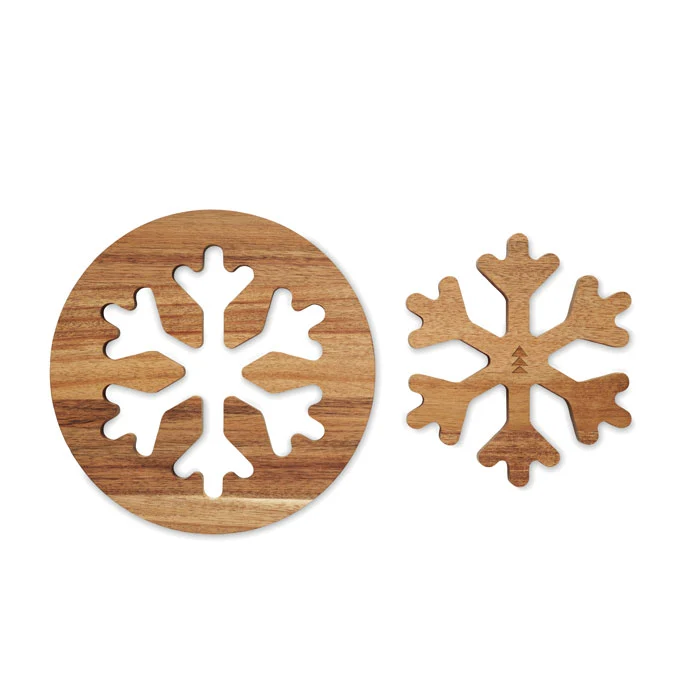 Juego de 2 Salvamanteles Protector de Mesa Ecológico de Madera Scaglia