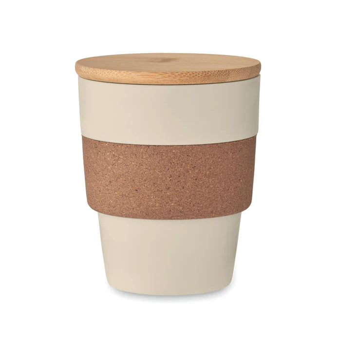 Vaso Sostenible de PP Reciclado con Corcho Galao 300 ml