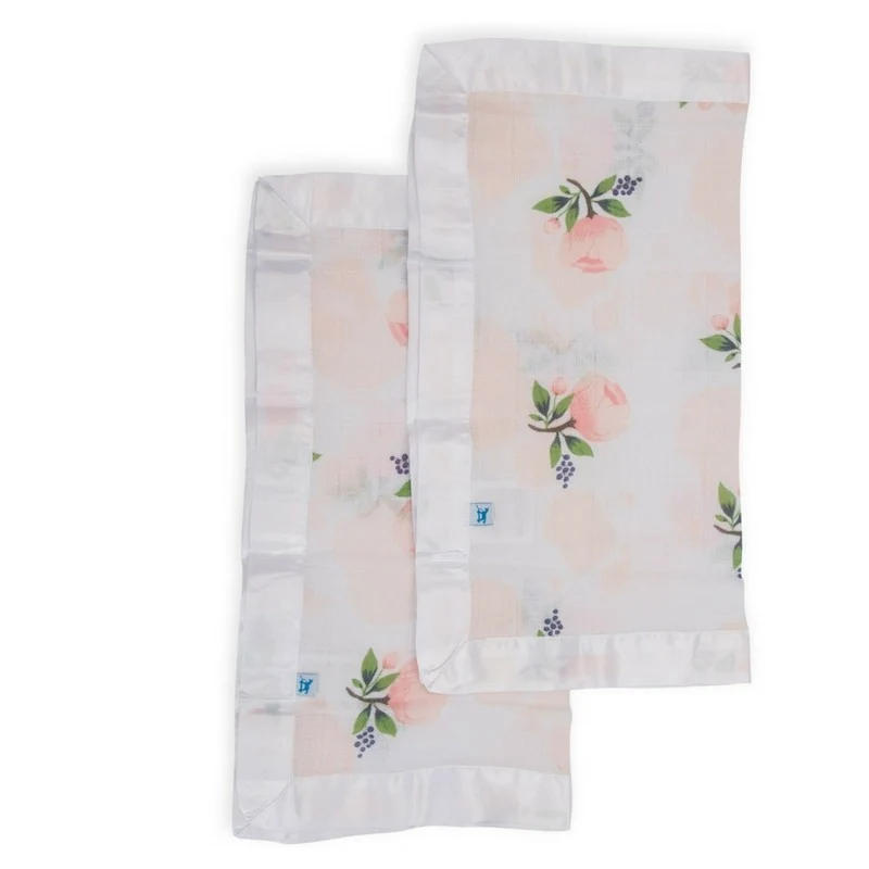 Conjunto de 2 mini fraldas arrotos de algodão - rosa aquarela 40x40