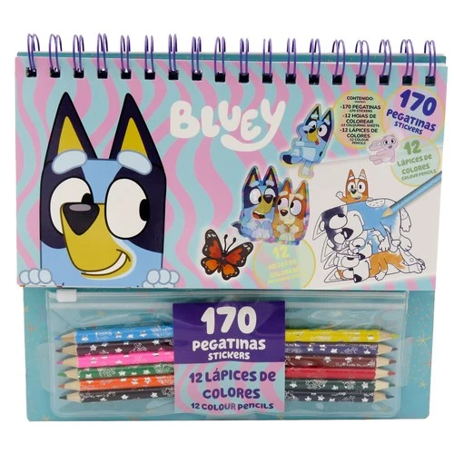 Conjunto de colorir Bluey com adesivos