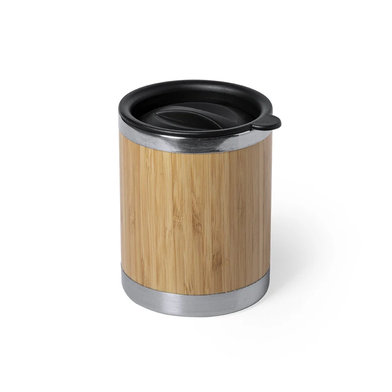 Vaso Térmico Ecológico Acero Inox y Bambú Lubon 300 ml