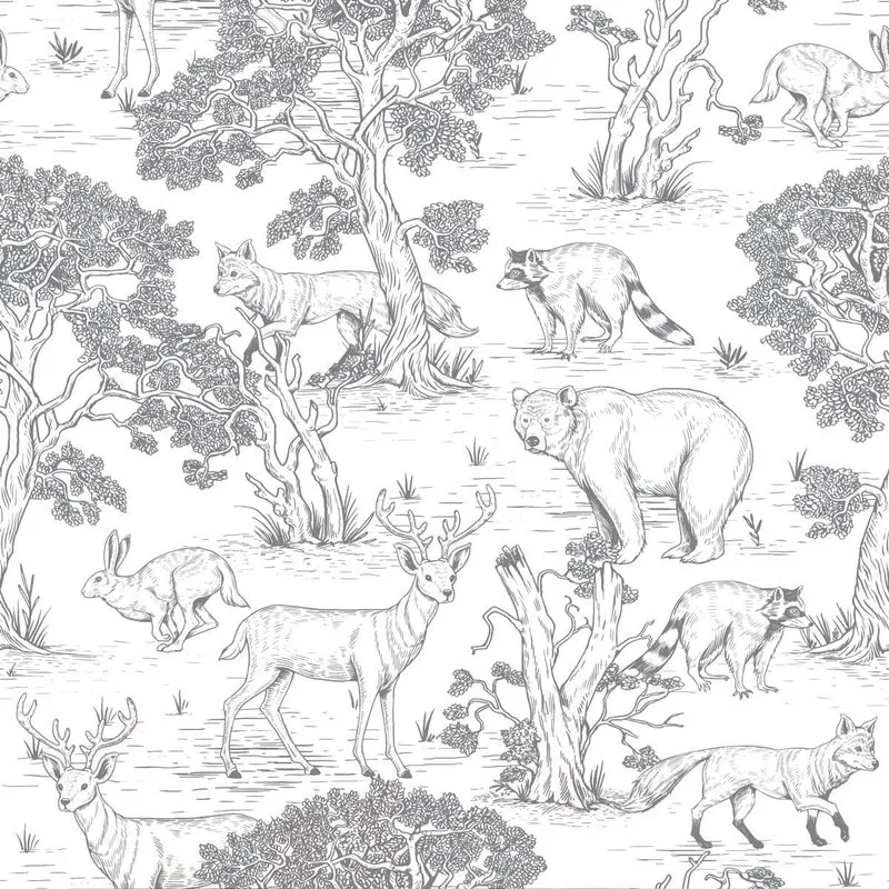 Papel de parede - Animais Preto e Branco