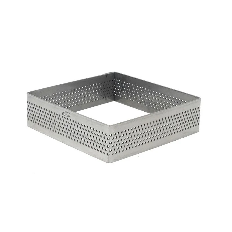 Aro para tarta cuadrado perforado 7 Cms