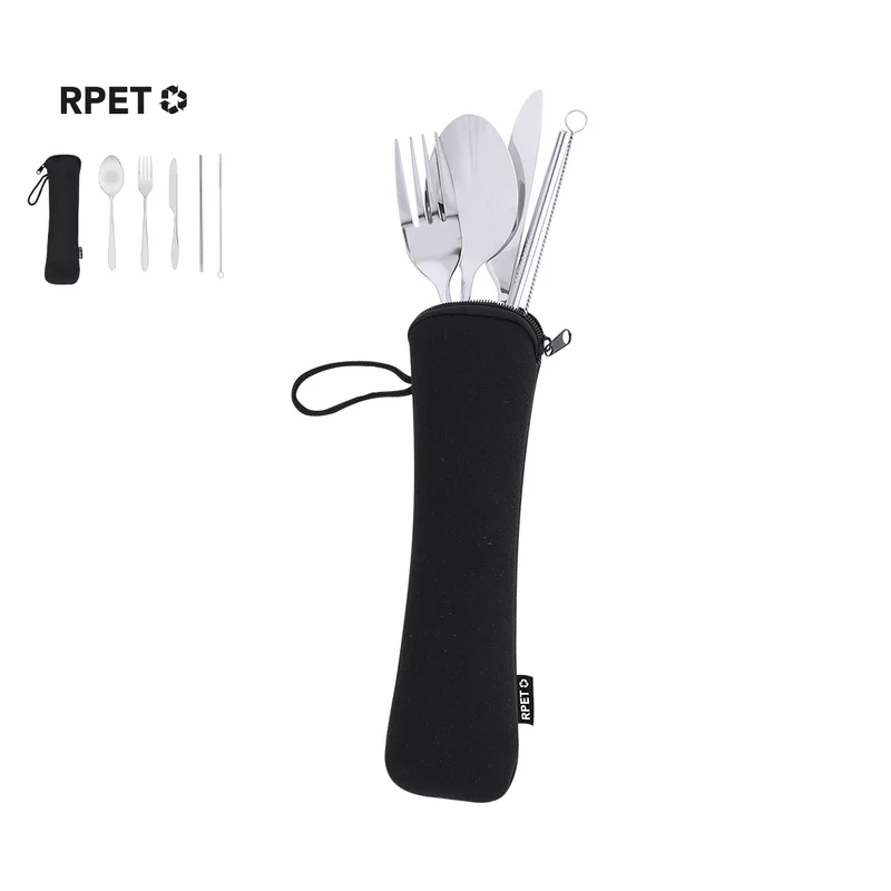 Set Cubiertos Acero Inox con Estuche Poliéster Reciclado Sinix