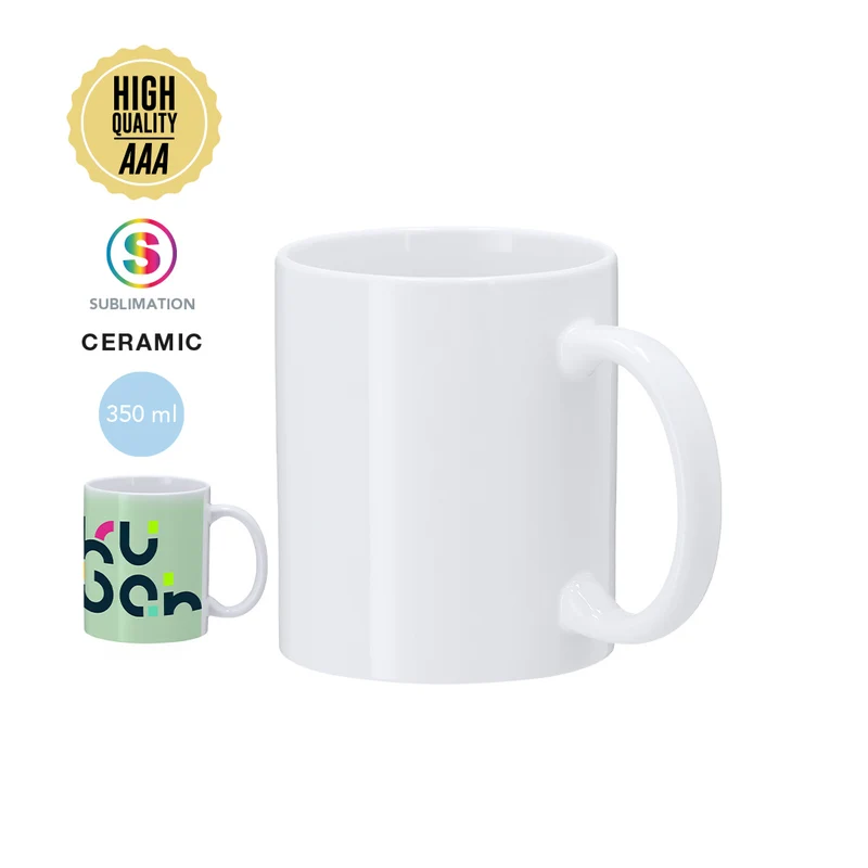 Taza Cerámica Blanca Sublimación Werdan 350 ml