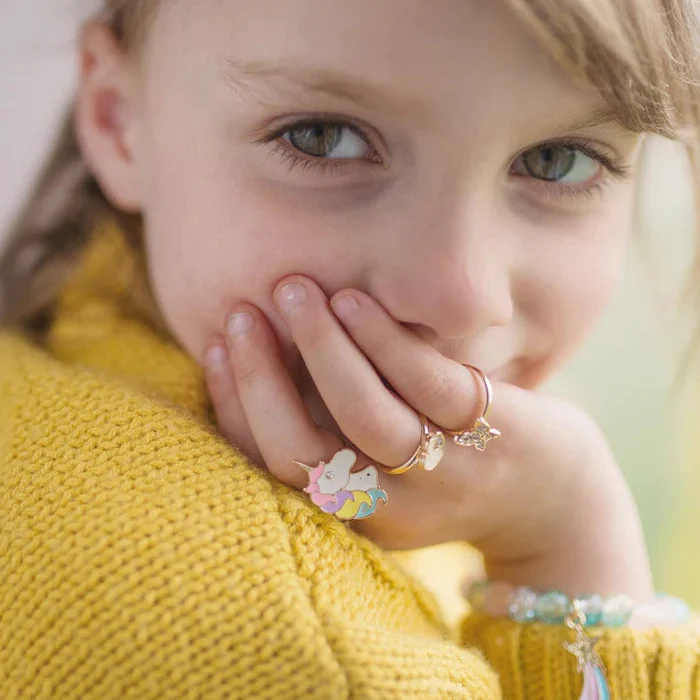 Set 3 Anillos Boutique Mariposa y Unicornio - Great Pretenders