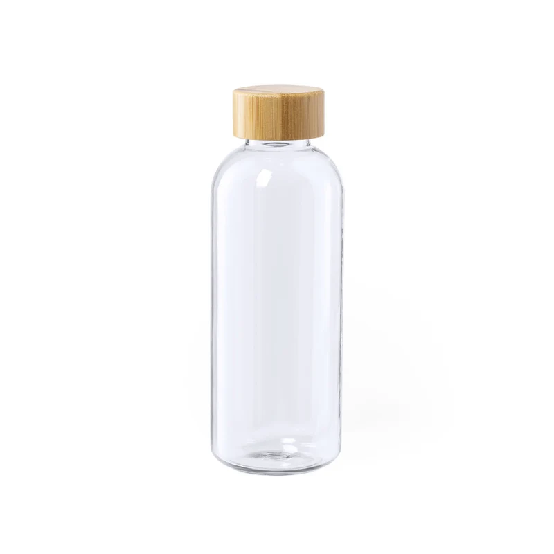 Bidón Deportivo Ecológico de rPET Reciclado y Tapon Bambú Solarix 600 ml