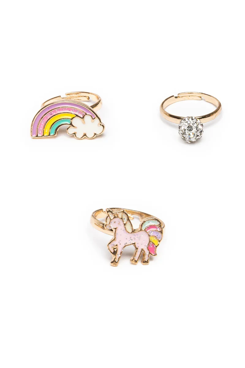 Conjunto de Anillos: Unicornio y Arcoíris - Great Pretenders