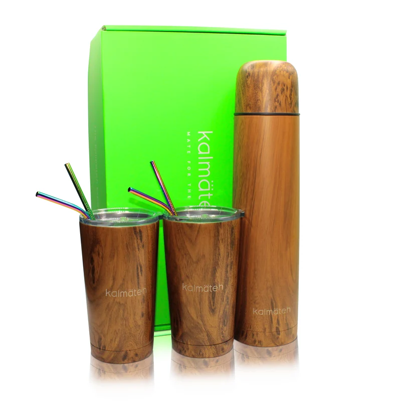 Juego de vasos de madera para viaje
