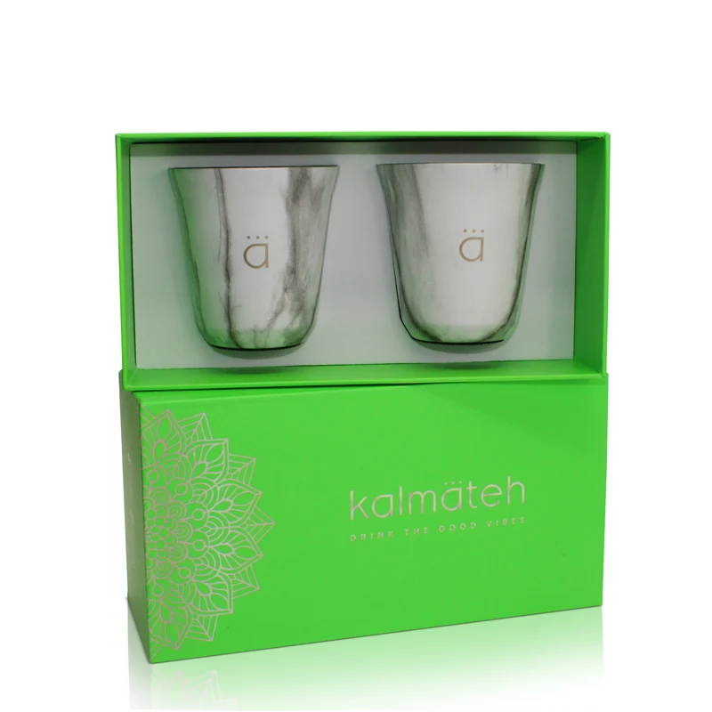 Juego de 2 tazas de café de mármol (5 oz)
