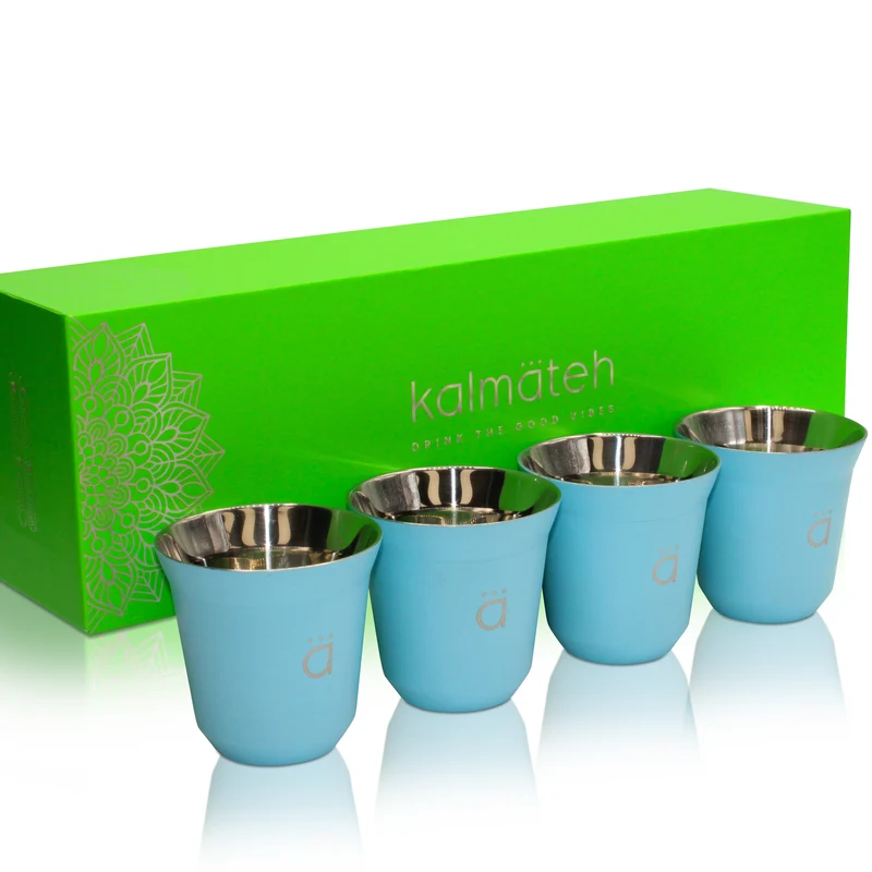 Tazas de café expreso azul cielo (juego de 4) - 2.7oz