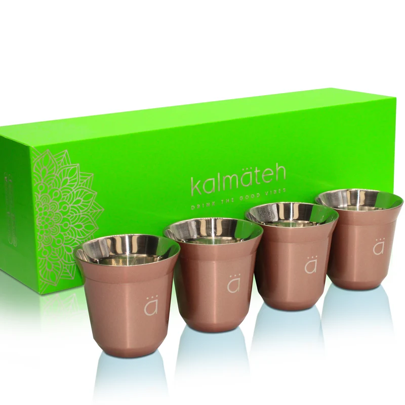 Tazas de café expreso de oro rosa (juego de 4) - 2.7oz