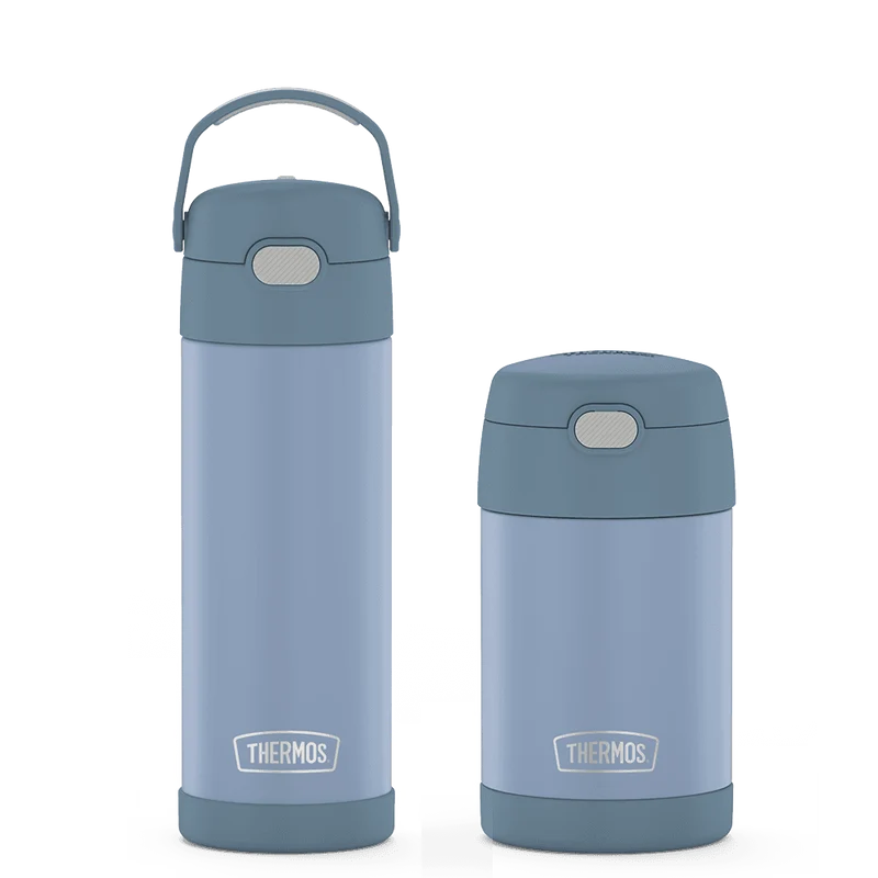 16oz FUNtainer® Water Bottle & Food Jar Bundle - Denim