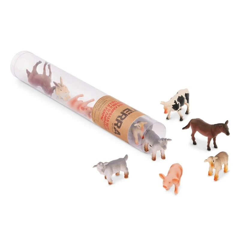 Tubo 10 animales de la granja 4-8 cm · Terra
